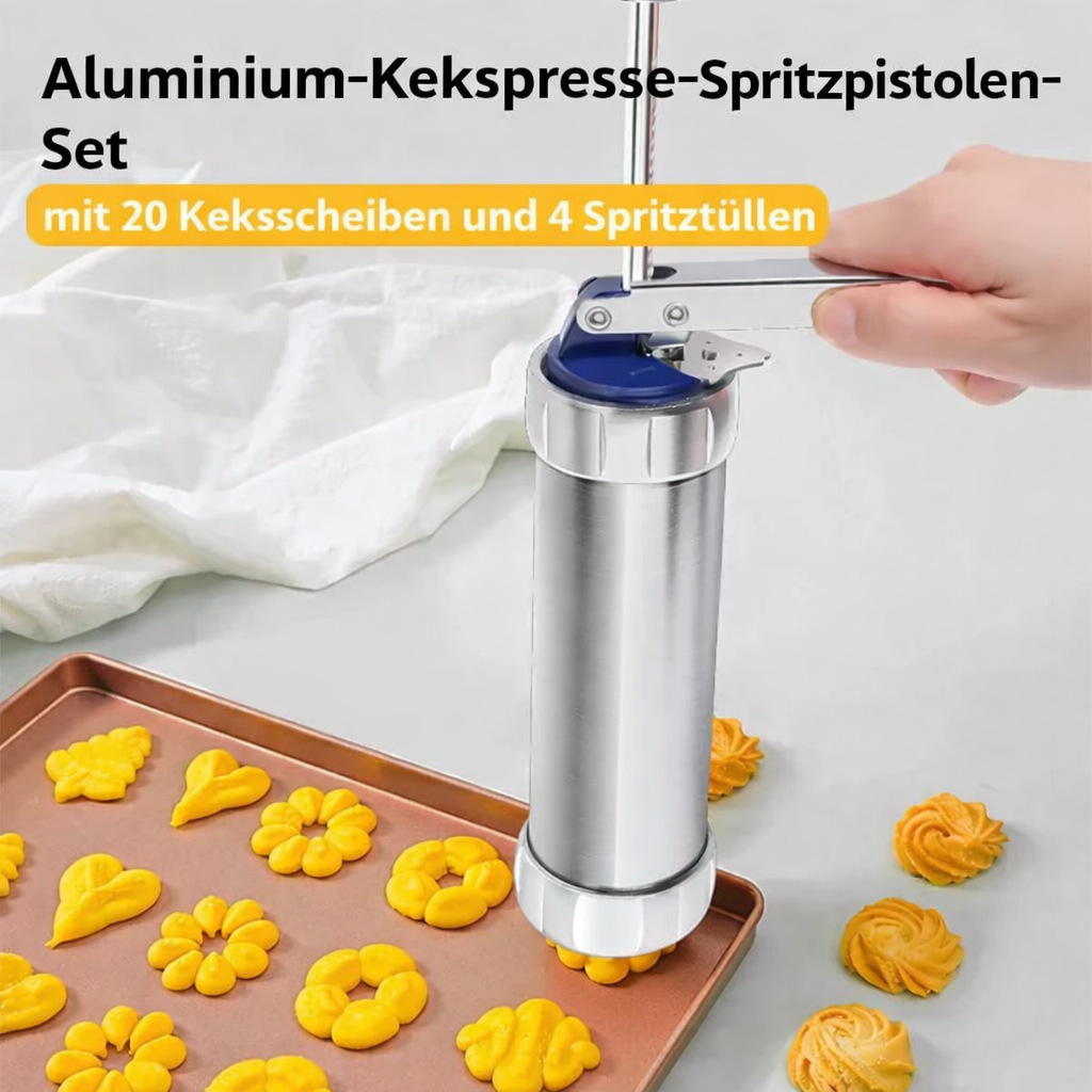 Deluxe Cookie Press with 20 Shapes and 4 Nozzles