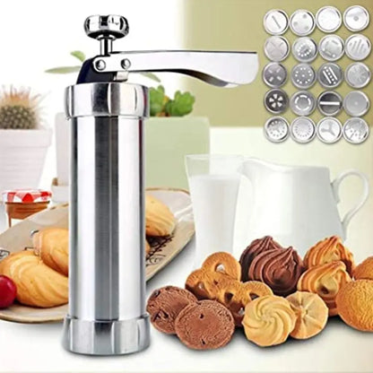 Deluxe Cookie Press with 20 Shapes and 4 Nozzles