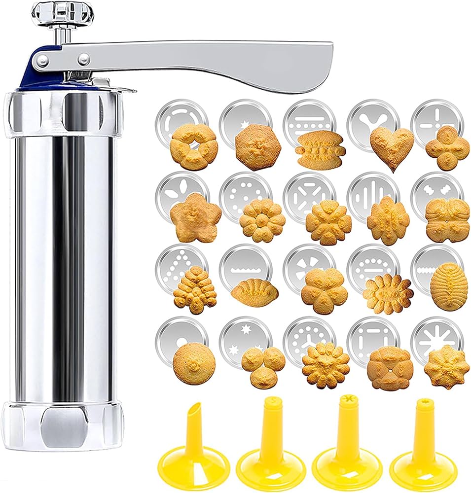 Deluxe Cookie Press with 20 Shapes and 4 Nozzles