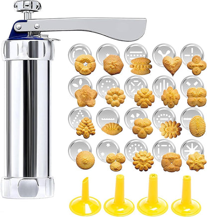 Deluxe Cookie Press with 20 Shapes and 4 Nozzles
