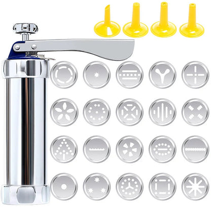Deluxe Cookie Press with 20 Shapes and 4 Nozzles