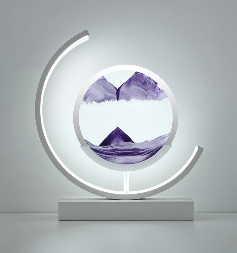 Peaceful Landscape Glass Table Lamp
