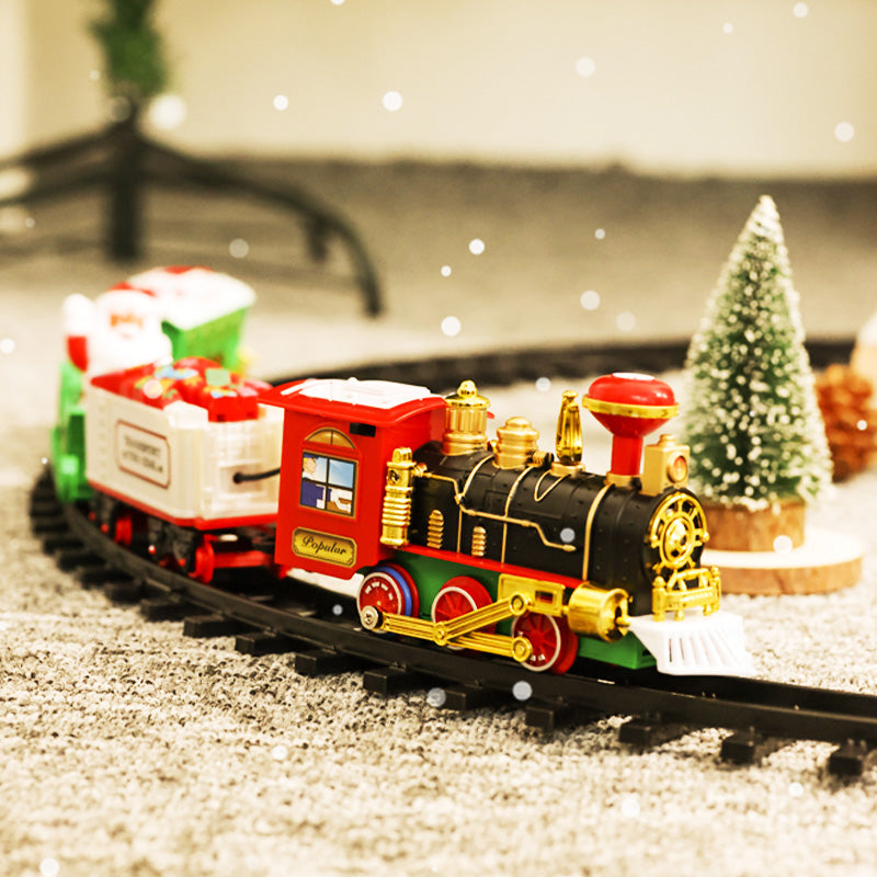 Classic Christmas Train Set with Lights and Large Track - Luxicro