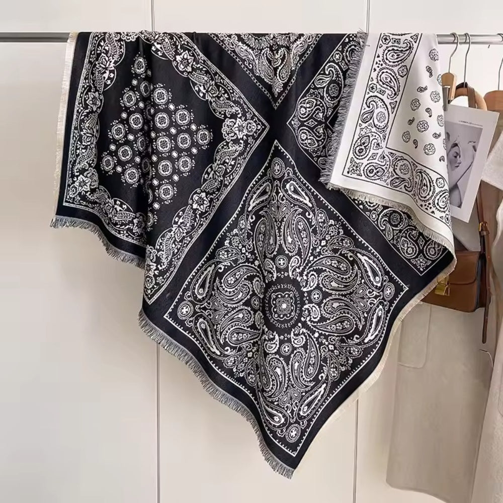 Beautiful Floral Woven Scarf Wrap