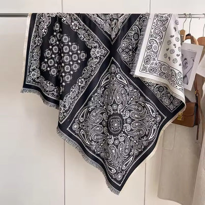 Beautiful Floral Woven Scarf Wrap