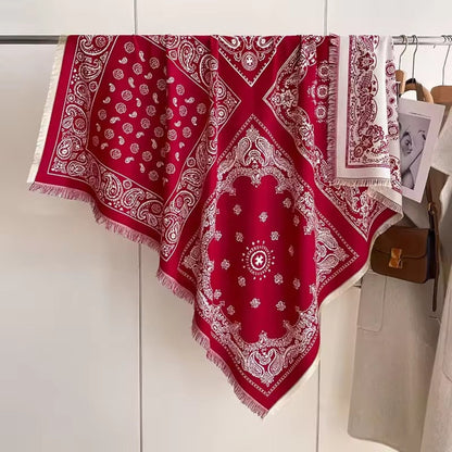 Beautiful Floral Woven Scarf Wrap