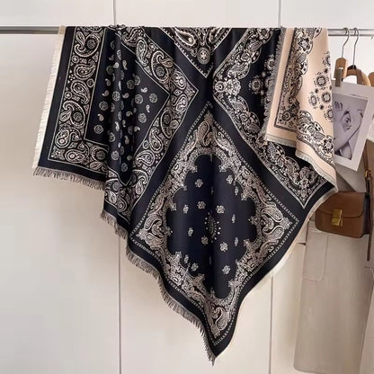 Beautiful Floral Woven Scarf Wrap