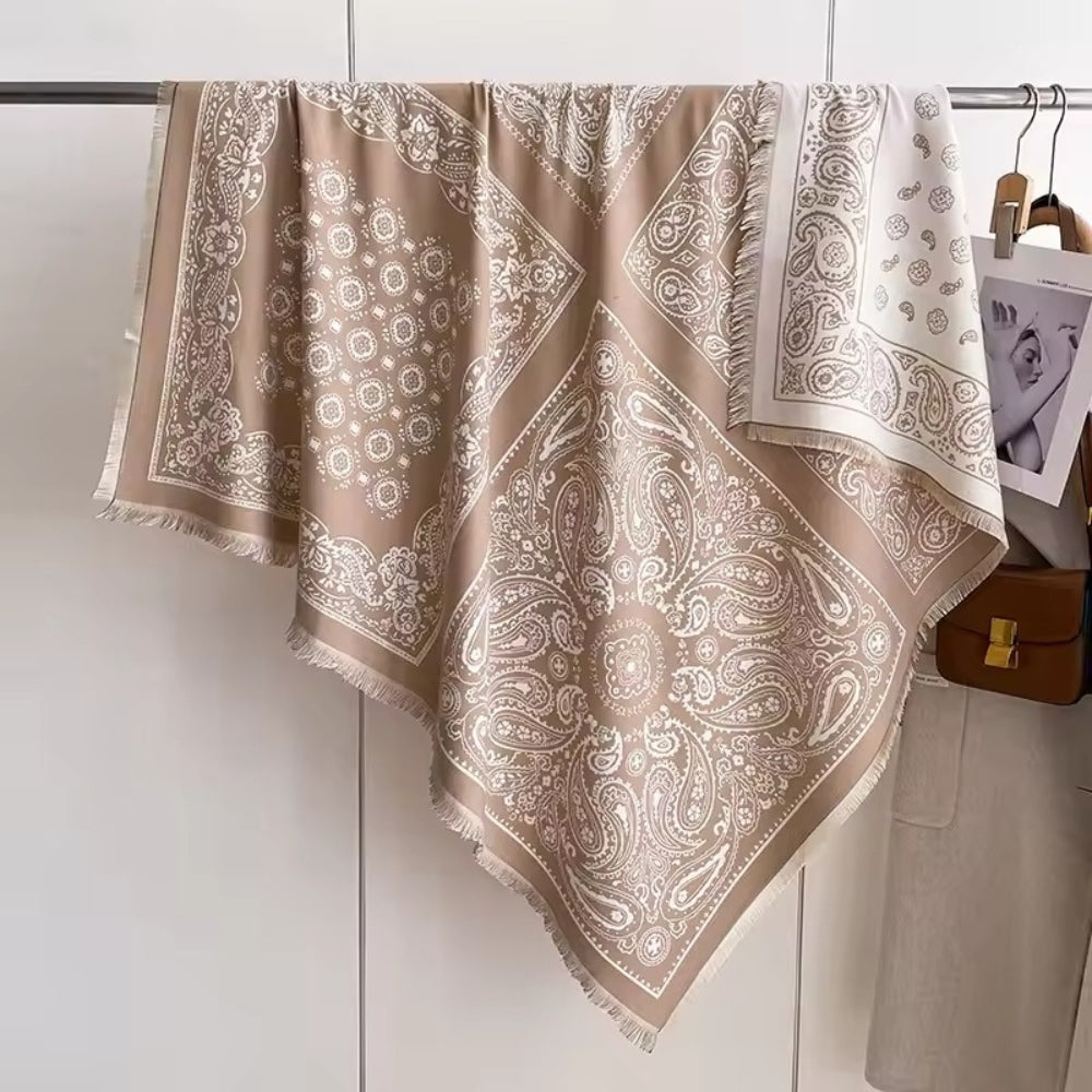 Beautiful Floral Woven Scarf Wrap
