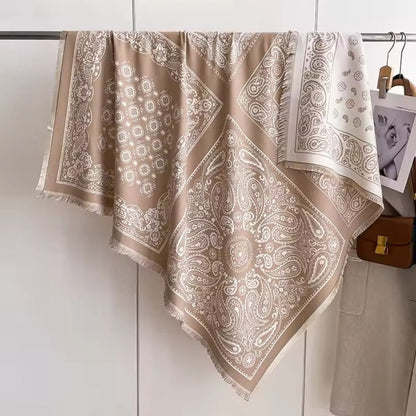 Beautiful Floral Woven Scarf Wrap