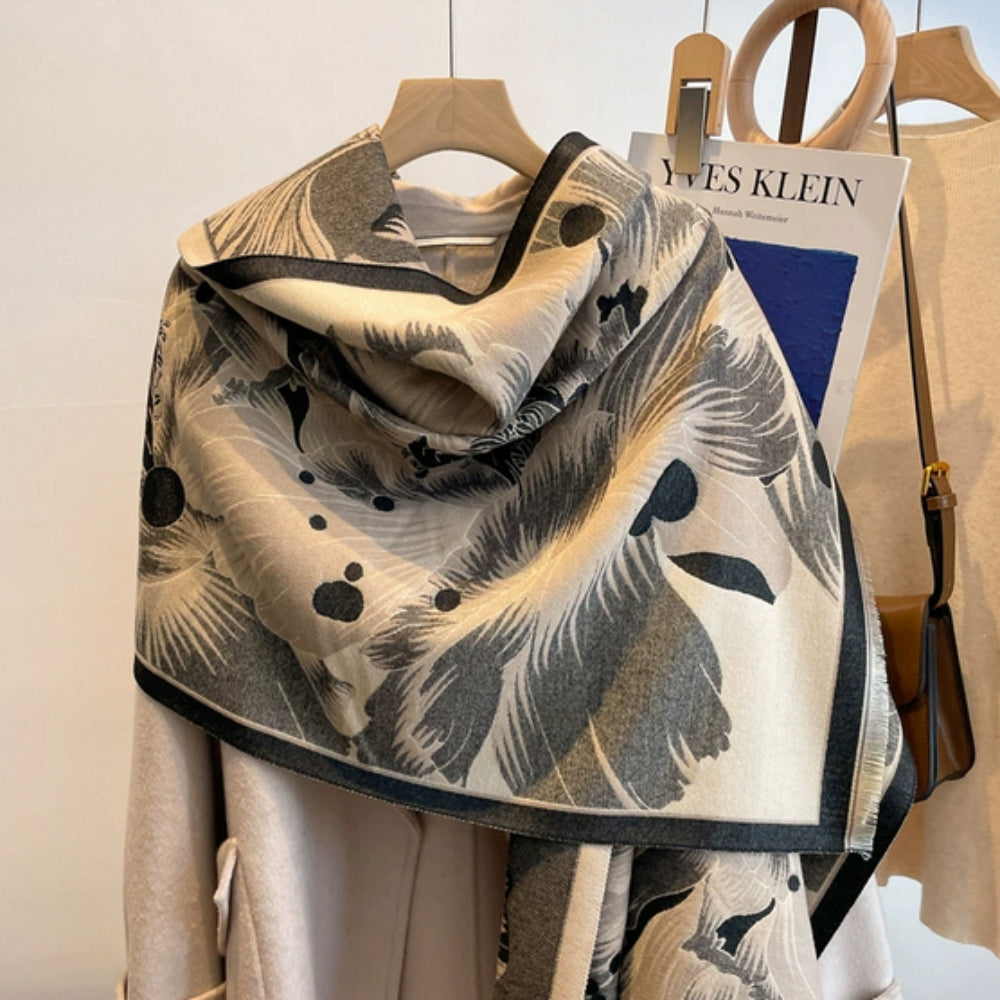Beautiful Floral Pattern Silk Scarf