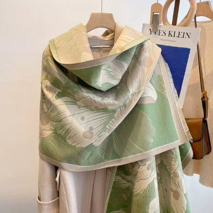 Beautiful Floral Pattern Silk Scarf