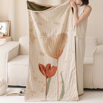 Colorful Garden Bath Towel Throw Blanket - Luxicro