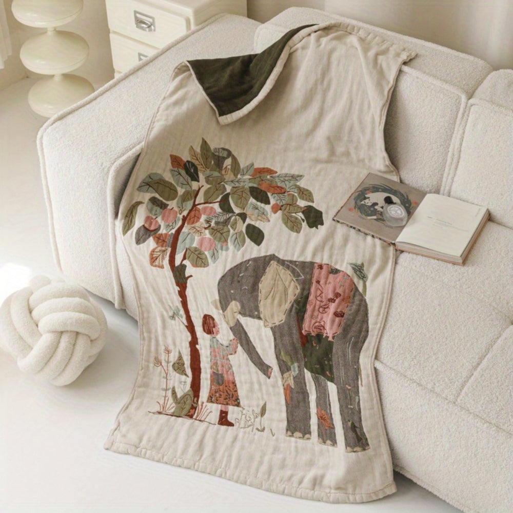 Colorful Garden Bath Towel Throw Blanket