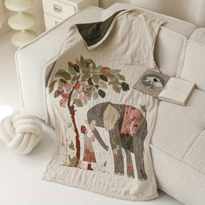 Colorful Garden Bath Towel Throw Blanket