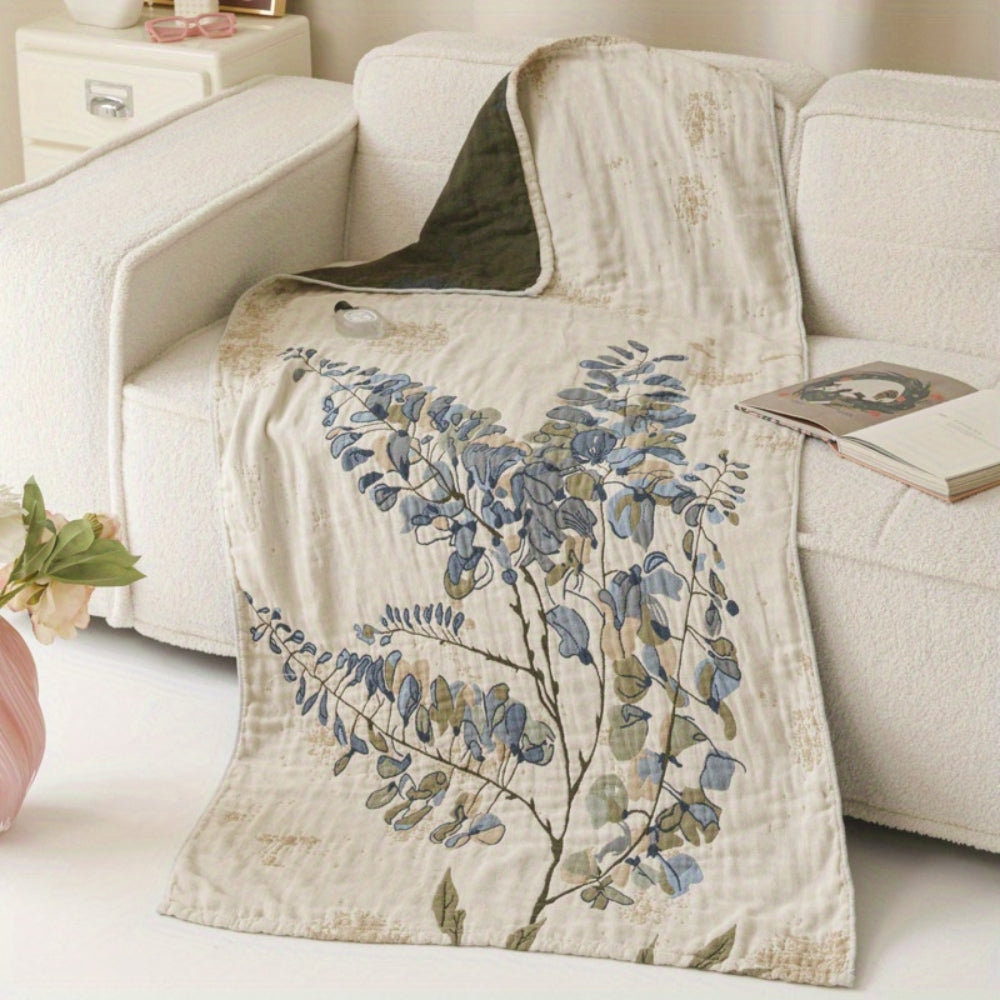 Colorful Garden Bath Towel Throw Blanket