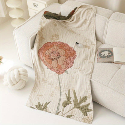 Colorful Garden Bath Towel Throw Blanket
