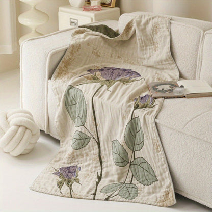 Colorful Garden Bath Towel Throw Blanket