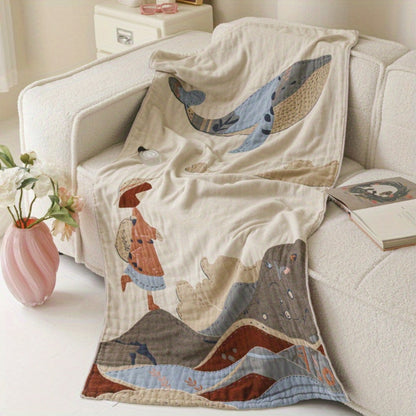 Colorful Garden Bath Towel Throw Blanket