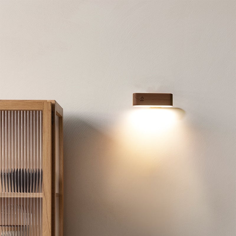 Classic Wooden Desk Lamp with Adjustable Arm and USB Port