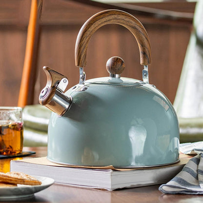 Fast Boiling Stainless Steel Tea Kettle with Wood Handle - Luxicro