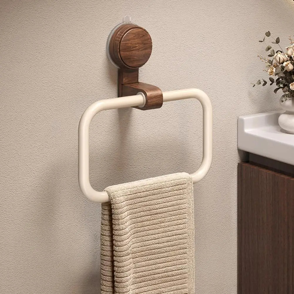 Stylish Rotating Towel Rack with Wooden Details