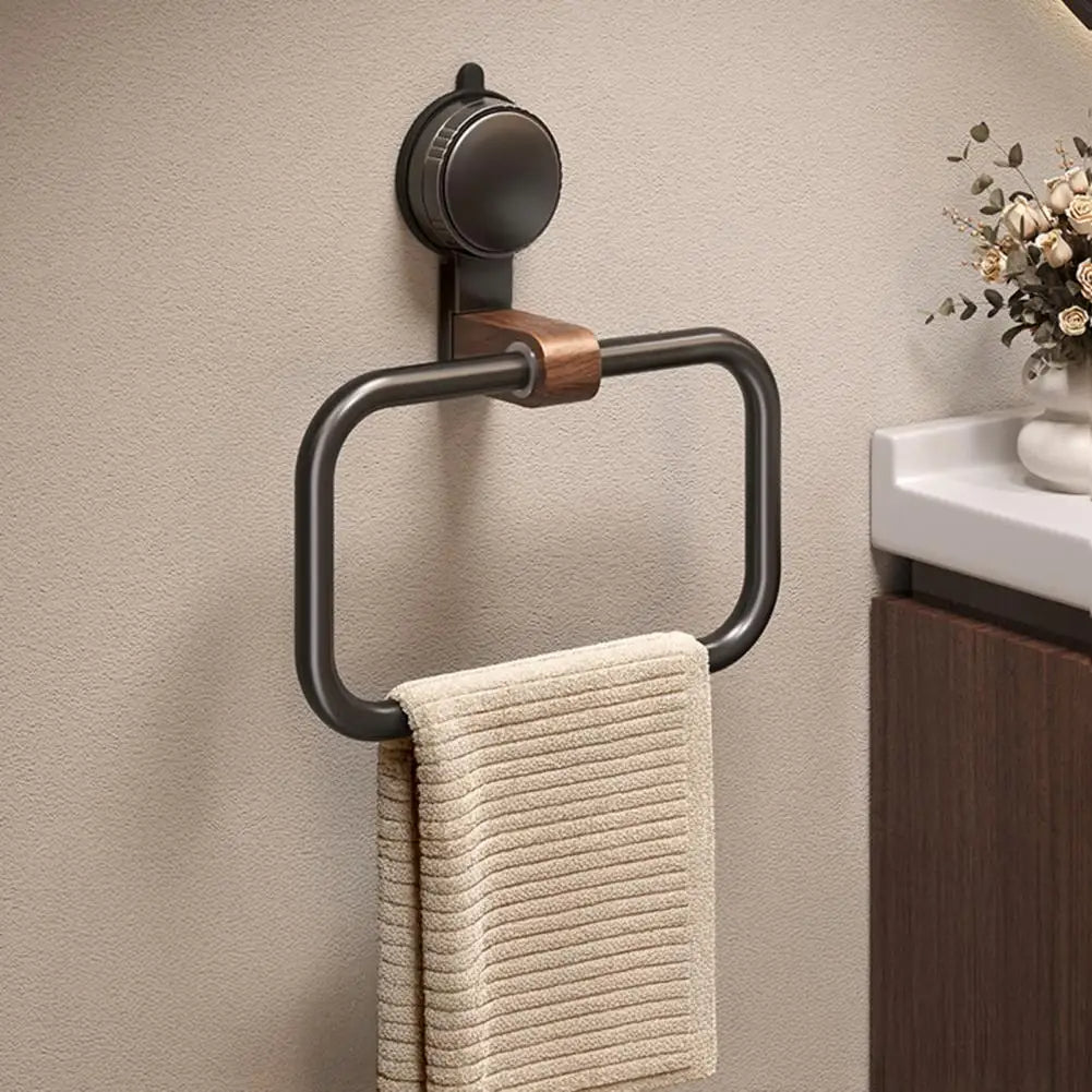 Stylish Rotating Towel Rack with Wooden Details