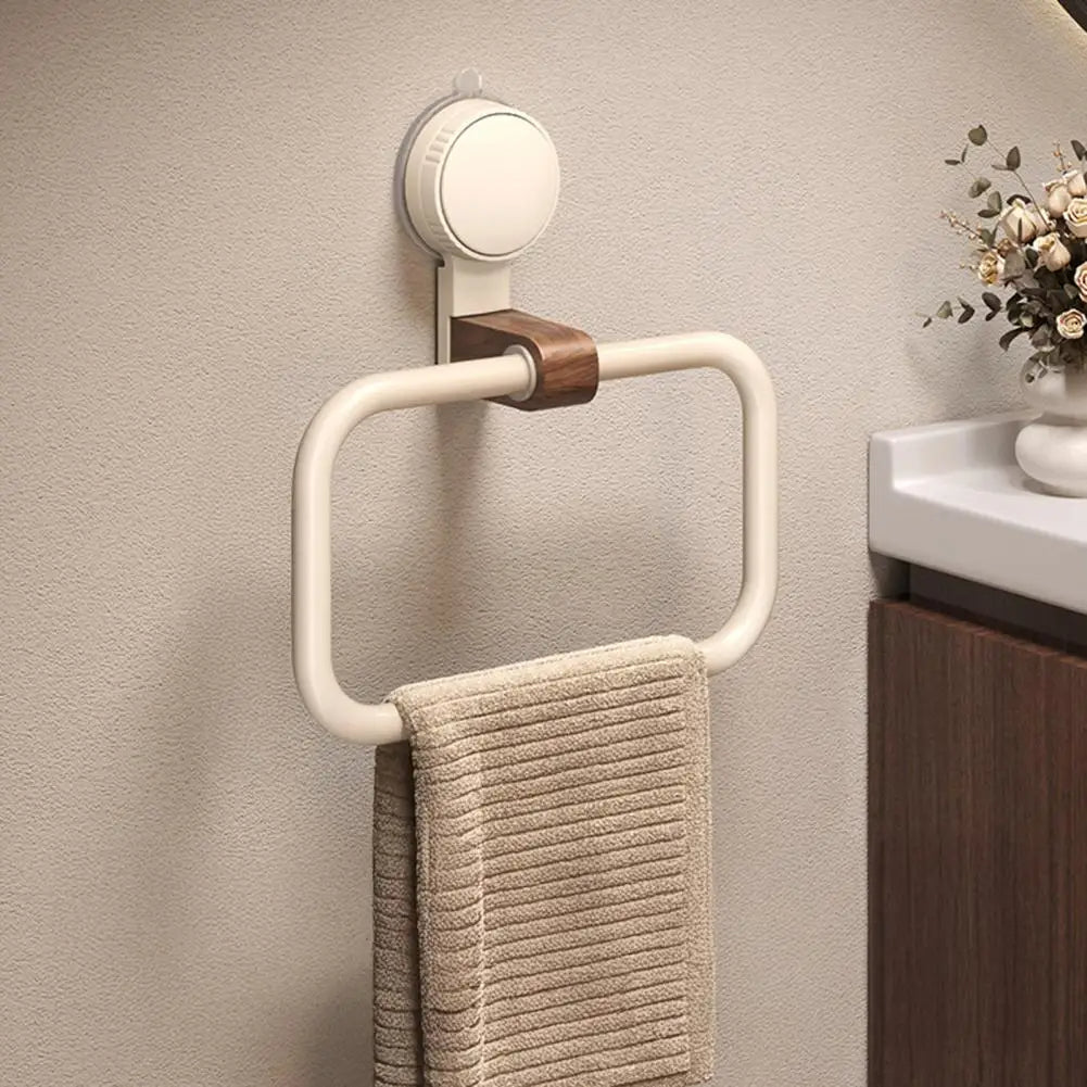 Stylish Rotating Towel Rack with Wooden Details