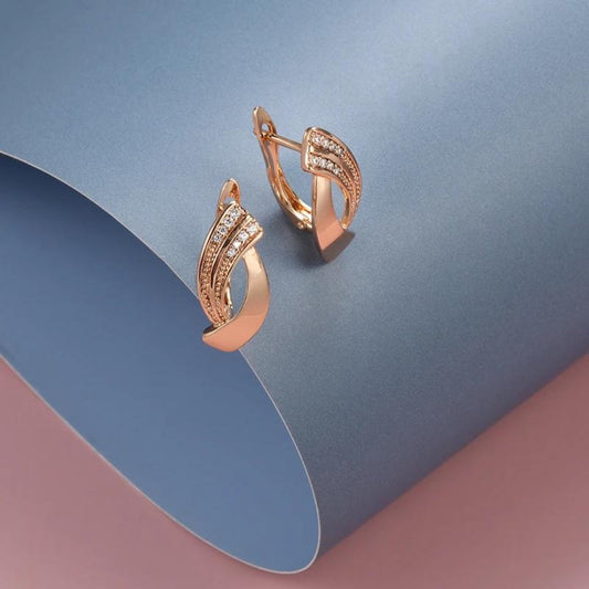 Beautiful Rose Gold Stud Earrings - Luxicro