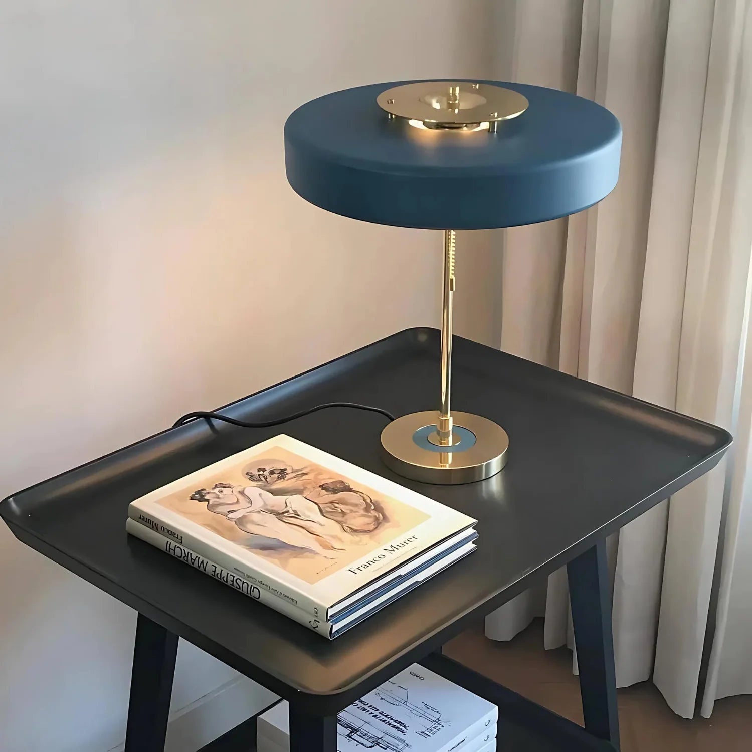 Bright Blue Glass Table Lamp For Home Decor - Luxicro