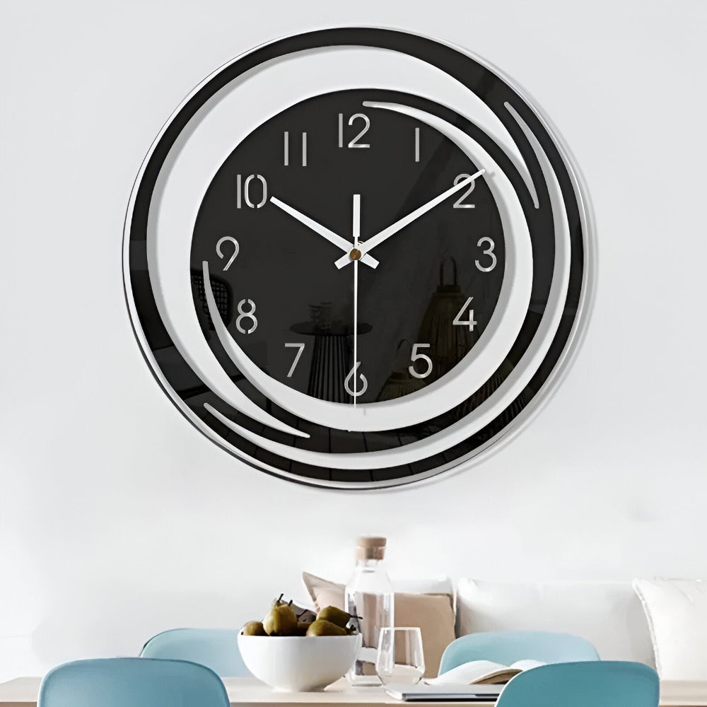 Modern Large White Wall Clock 30cm Minimalist Design - Luxicro