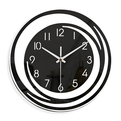 Simple Large Black Round Clock 12 Inch Modern Design