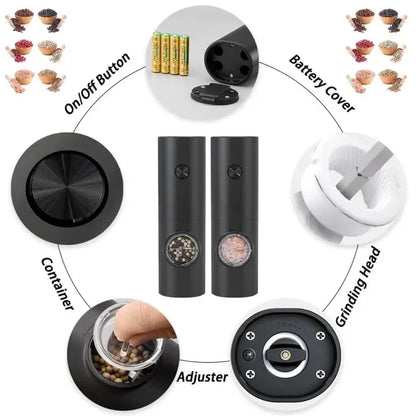Premium Electric Salt Pepper Grinder with LED Light