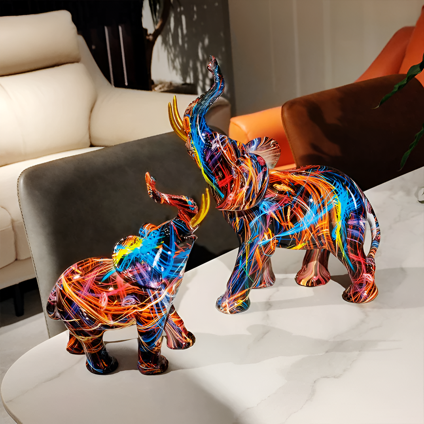 Bright Elephant Decorative Statue