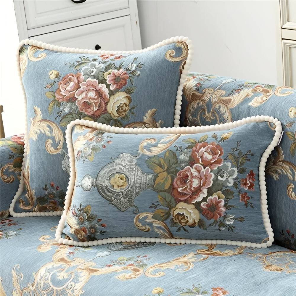 Soft Chenille Beaded Throw Pillow Cover