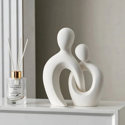 Lovely Abstract Lovers Figurine Sculpture