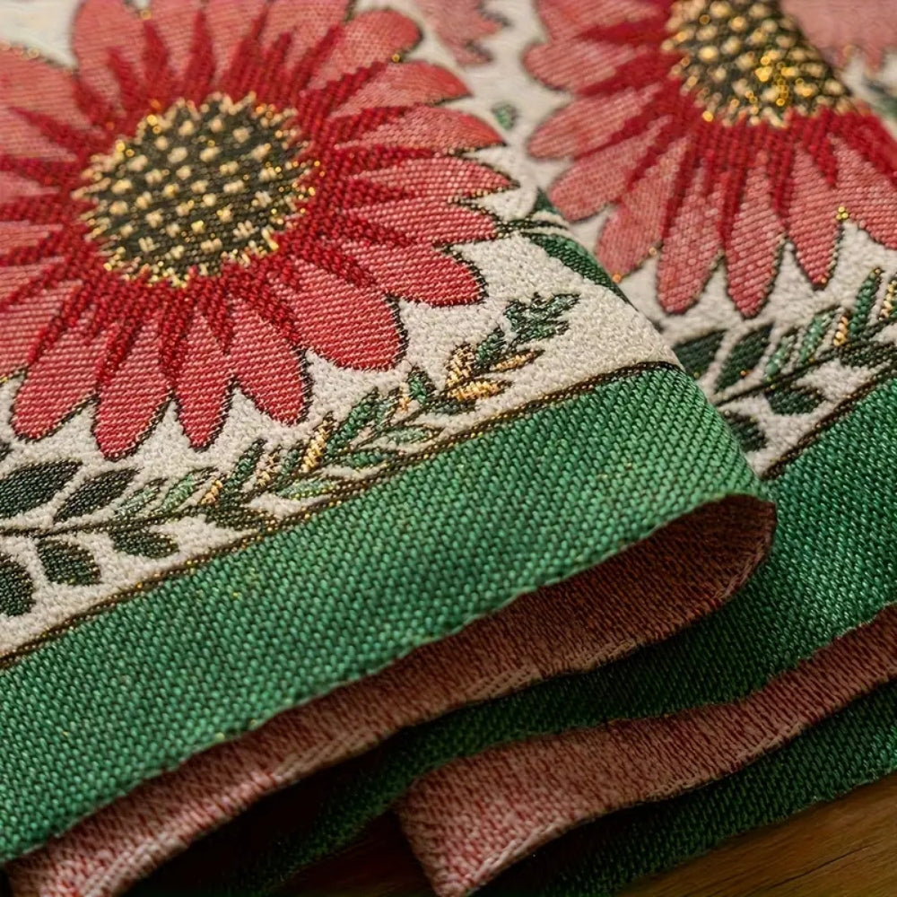 Decorative Floral Fringe Table Runner
