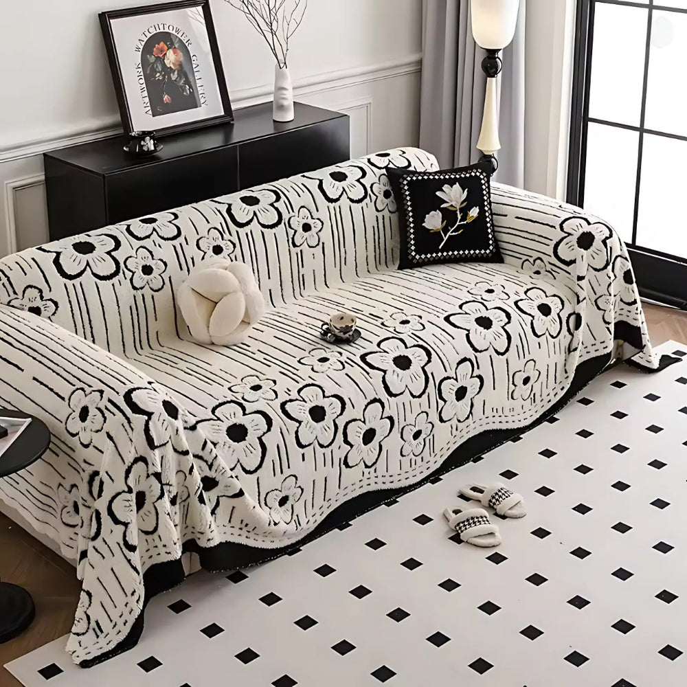 Decorative Floral Couch Slipcover - Luxicro