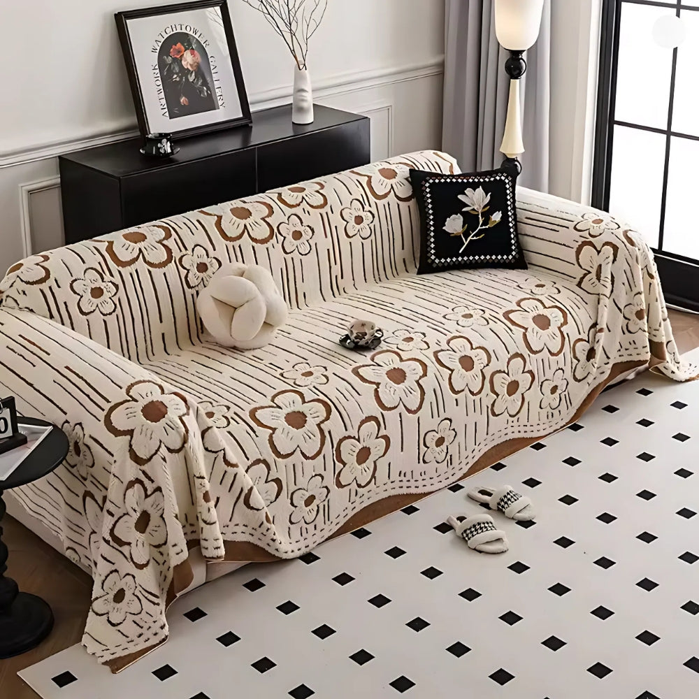 Decorative Floral Couch Slipcover