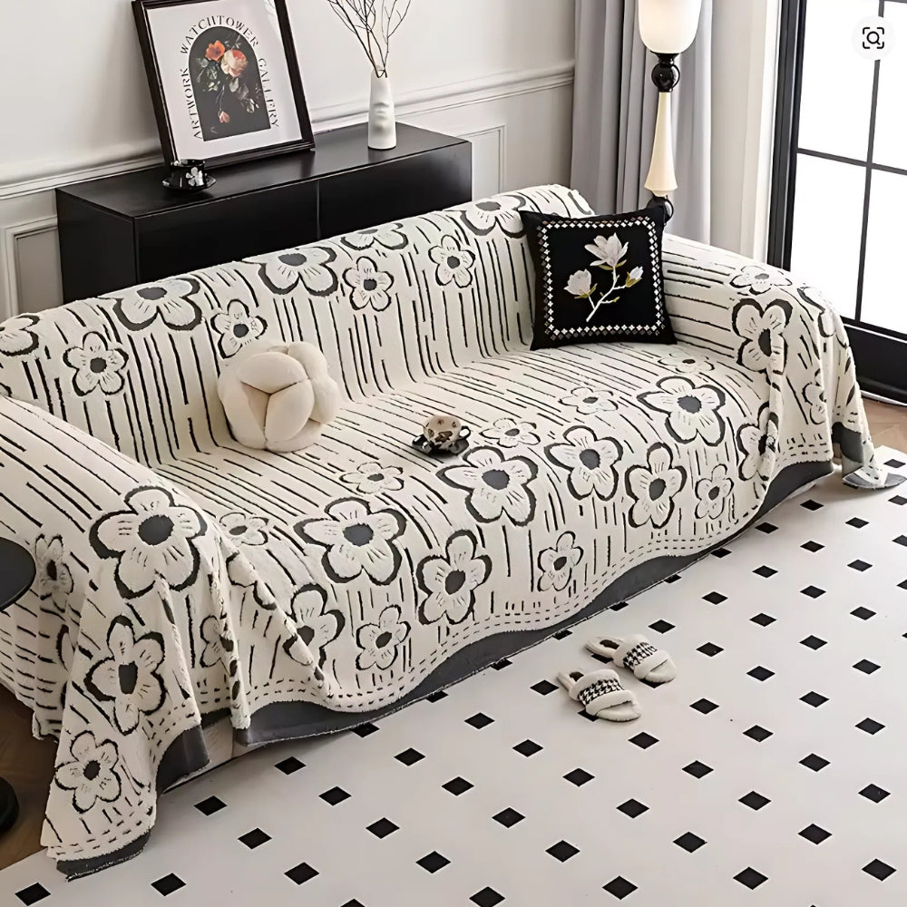 Decorative Floral Couch Slipcover