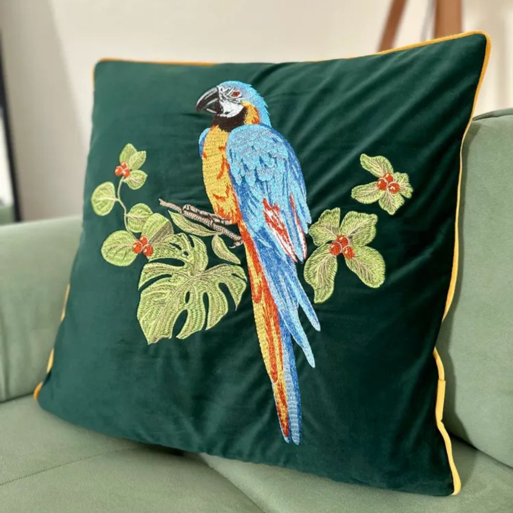 Colorful Bird Pattern Decor Pillow