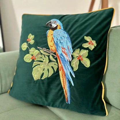 Colorful Bird Pattern Decor Pillow