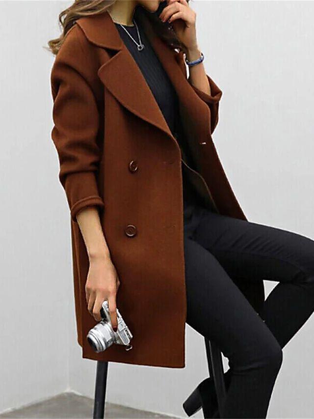 Timeless Double Breasted Green Wool Coat