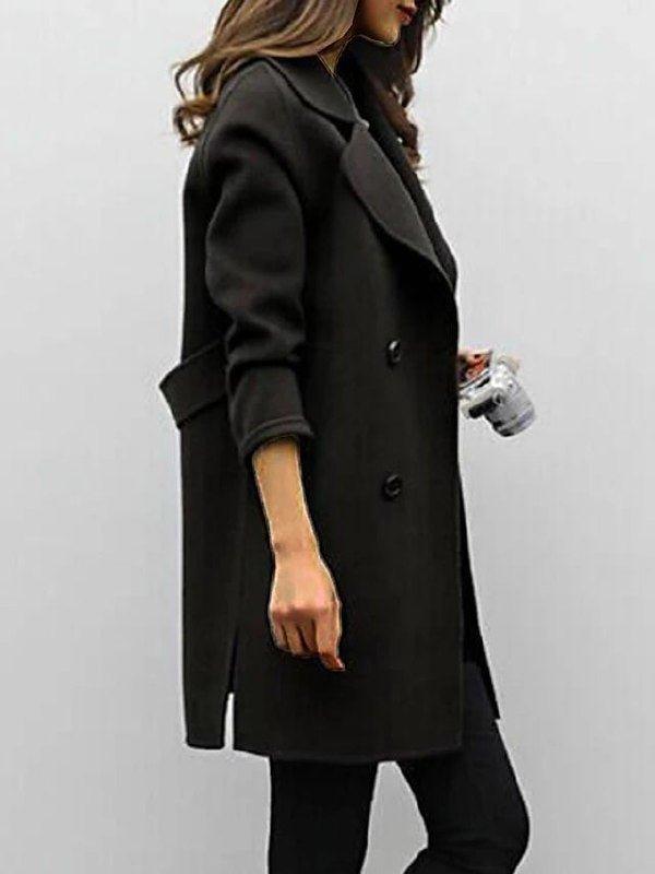 Timeless Double Breasted Green Wool Coat