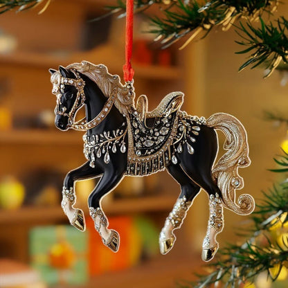 Retro Acrylic Horse Figurine for Traditional Christmas Decor