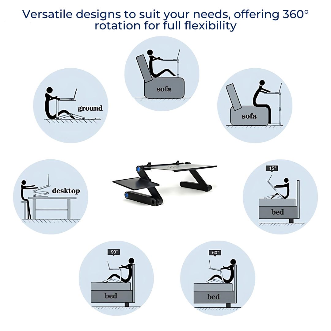 Portable Folding Laptop Desk Stand with Cooling Fan