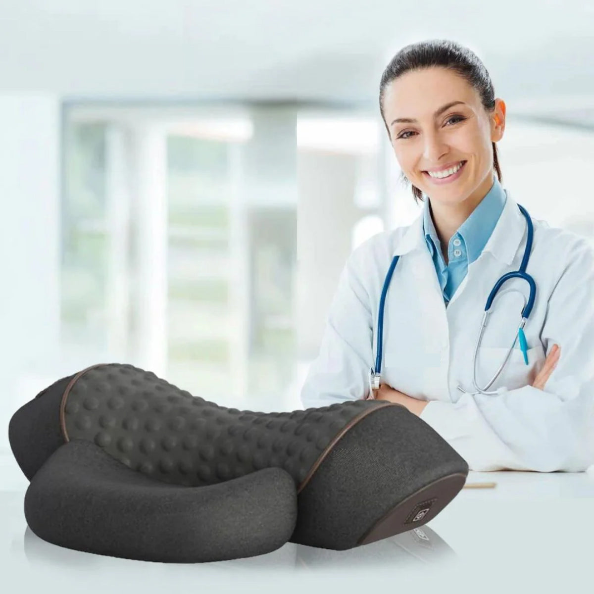 Contour Neck & Back Cushion - Warm Cervical Support Pillow