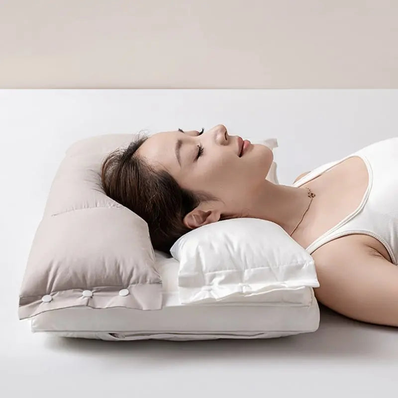 Contoured Neck Pillow with Adjustable Support - Luxicro