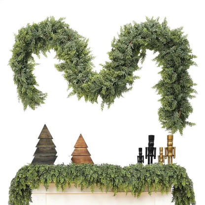Greenery Christmas Garland with LED Fairy Lights