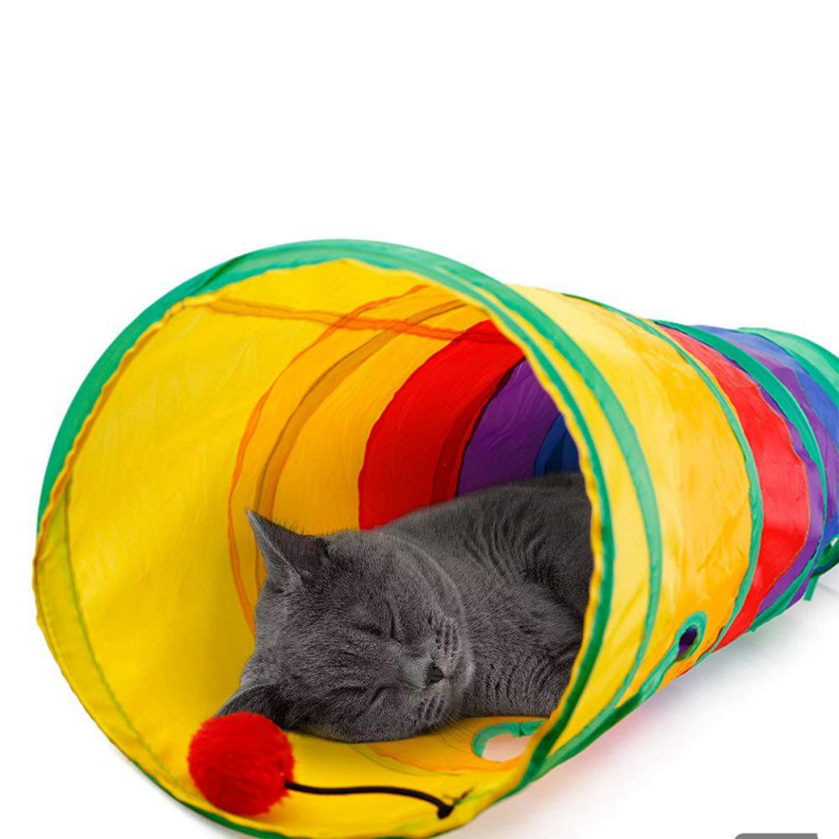 Large Pet Play Tunnel | Sturdy Polyester Cat House - Luxicro