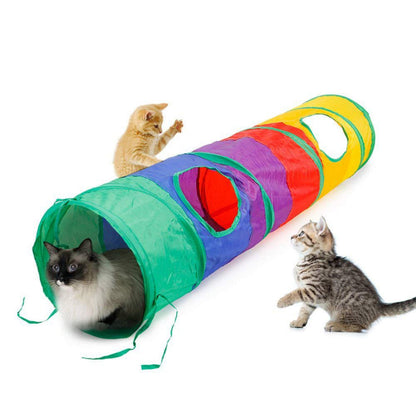Large Pet Play Tunnel | Sturdy Polyester Cat House